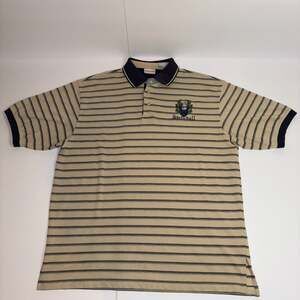 Vintage Bugle Boy Men Company Striped Polo Shirt Swindell Embroidery Size L